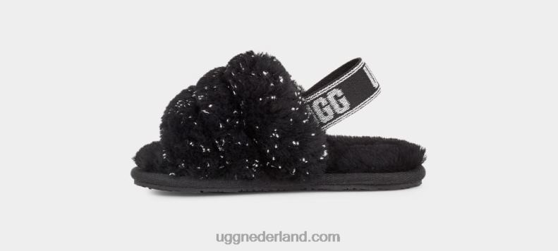 peuters zwart UGG pluis ja metallic schittering 686ZP1995