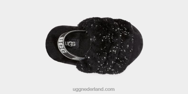 peuters zwart UGG pluis ja metallic schittering 686ZP1995