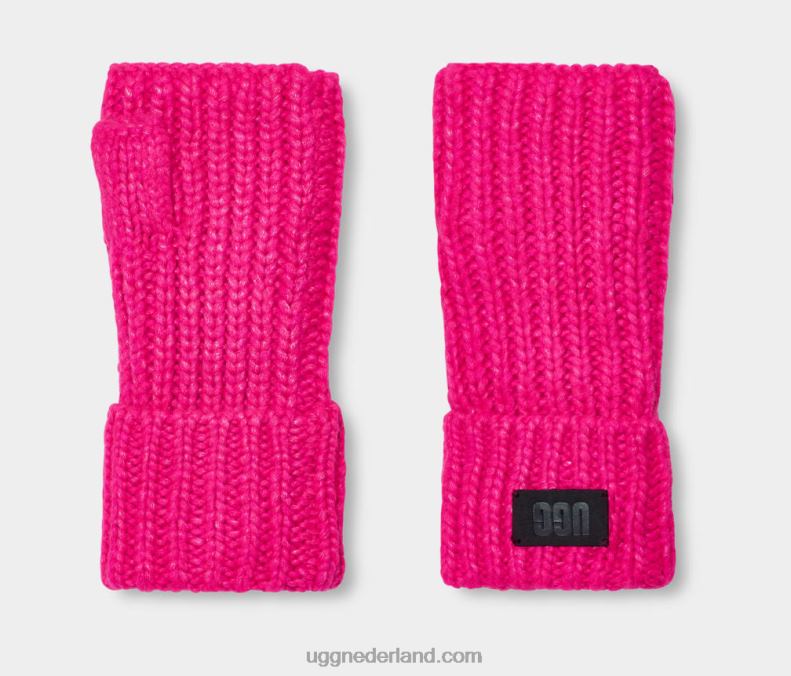 vrouwen Neon roze UGG dikke vingerloze handschoen 686ZP2256
