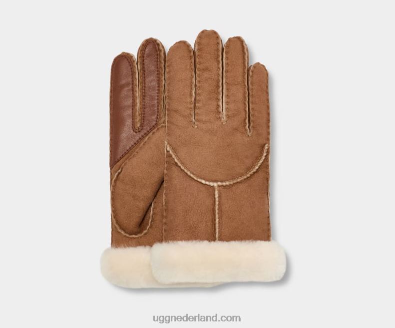 vrouwen kastanje UGG handschoen van schapenvacht 686ZP1269