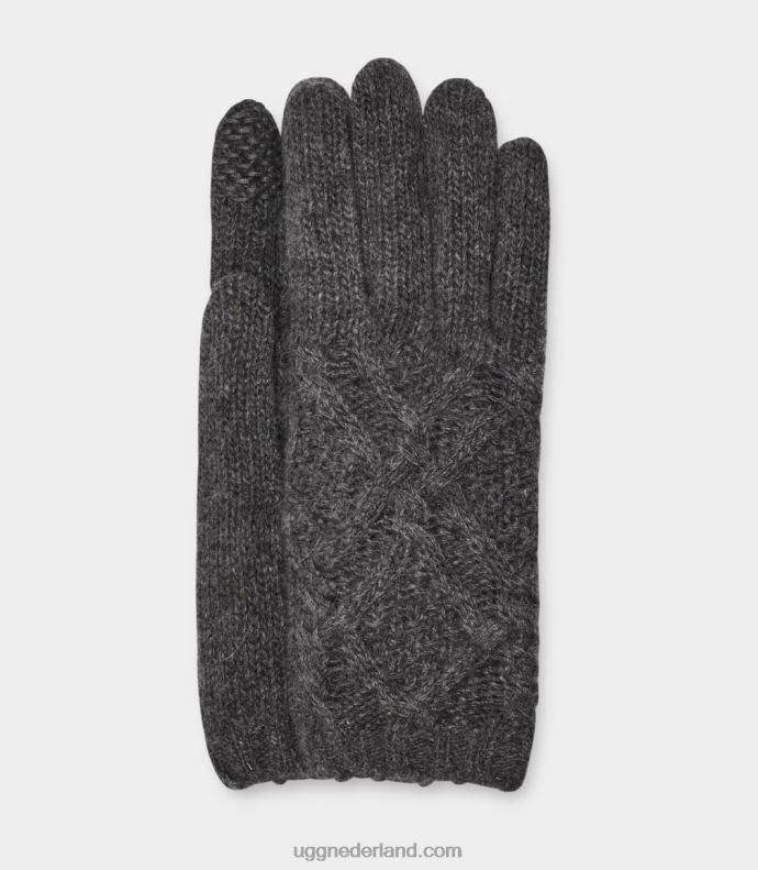 vrouwen middel grijs gemêleerd UGG desmond kabel gebreide handschoen 686ZP1349