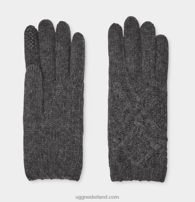 vrouwen middel grijs gemêleerd UGG desmond kabel gebreide handschoen 686ZP1349