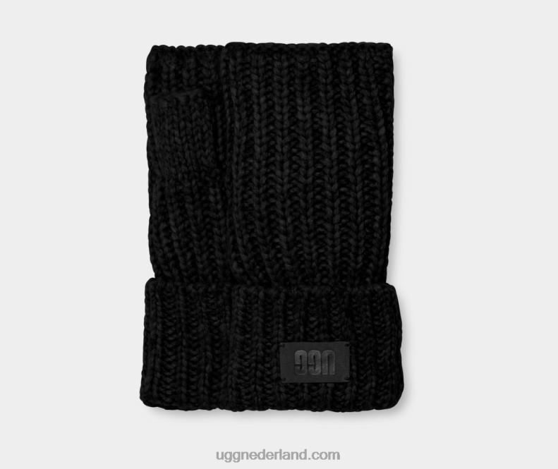 vrouwen zwart UGG dikke vingerloze handschoen 686ZP1242