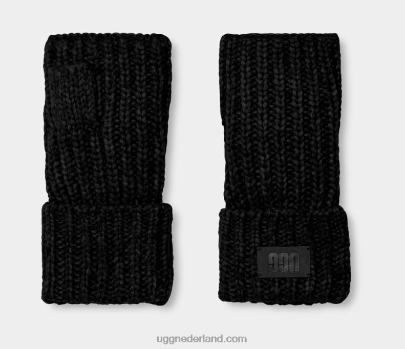 vrouwen zwart UGG dikke vingerloze handschoen 686ZP1242