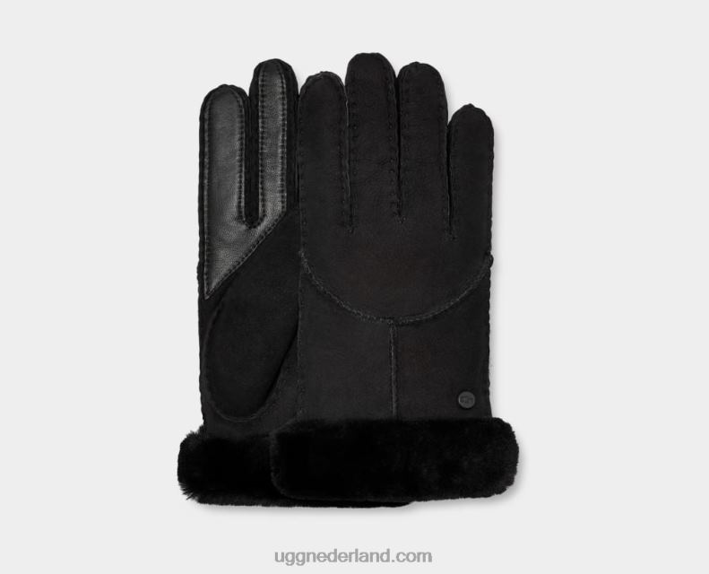 vrouwen zwart UGG handschoen van schapenvacht 686ZP1268