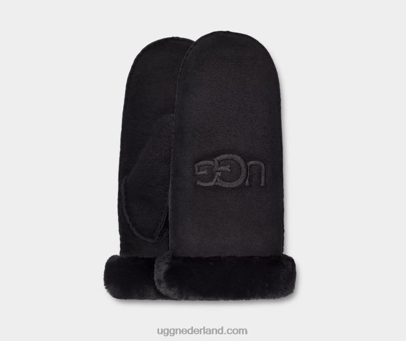 vrouwen zwart UGG shearling borduur want 686ZP1370