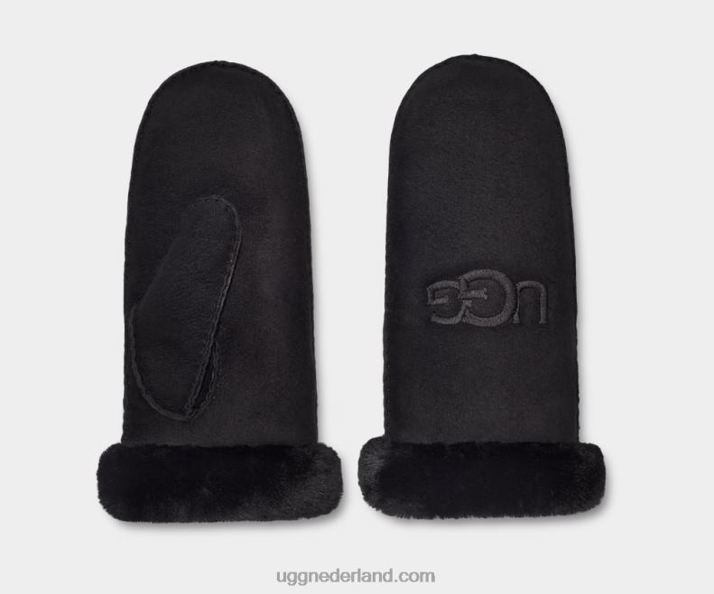 vrouwen zwart UGG shearling borduur want 686ZP1370