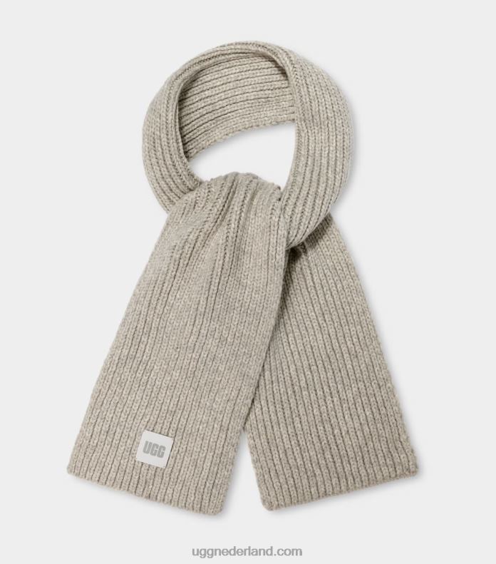 vrouwen lichtgrijs UGG dikke ribgebreide sjaal 686ZP1034