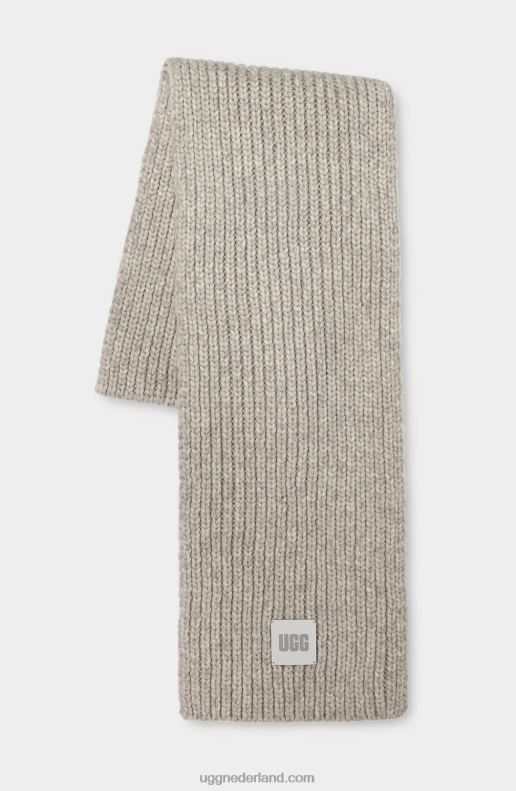 vrouwen lichtgrijs UGG dikke ribgebreide sjaal 686ZP1034