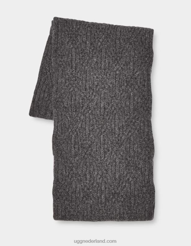 vrouwen middel grijs gemêleerd UGG desmond kabel gebreide sjaal 686ZP1248