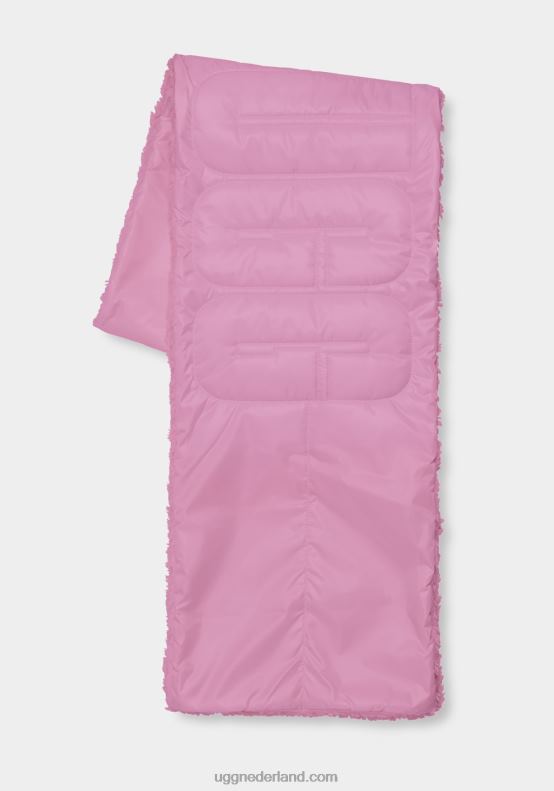 vrouwen rozenkwarts UGG Sherpa puffer logo sjaal 686ZP1266