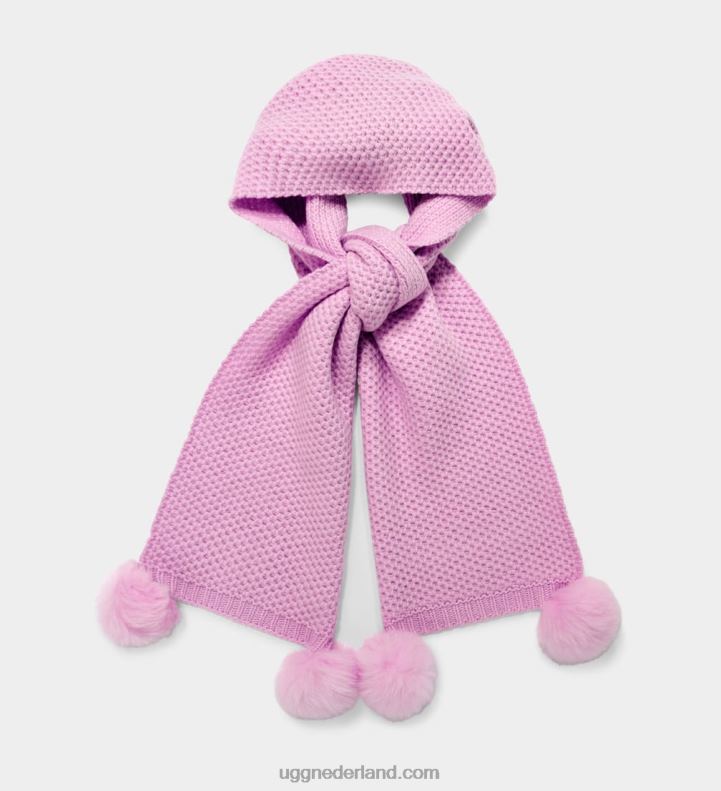 vrouwen rozenkwarts UGG aislinn honingraatsjaal met pom 686ZP171