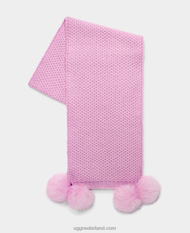 vrouwen rozenkwarts UGG aislinn honingraatsjaal met pom 686ZP171