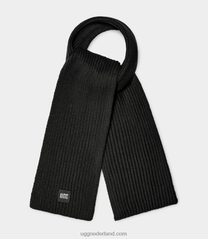 vrouwen zwart UGG dikke ribgebreide sjaal 686ZP1033