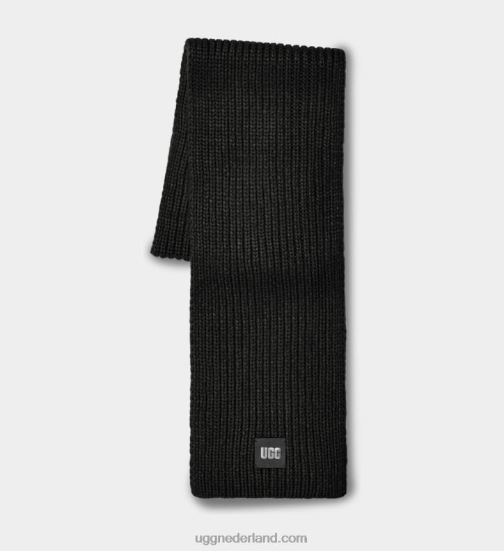 vrouwen zwart UGG dikke ribgebreide sjaal 686ZP1033