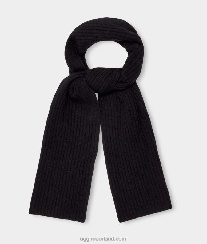 vrouwen zwart UGG pryce ribgebreide sjaal 686ZP1196