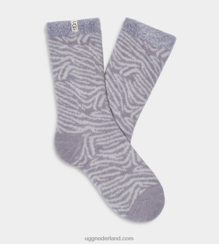 vrouwen bewolkte grijze zebra UGG josephine fleece gevoerde sok 686ZP645