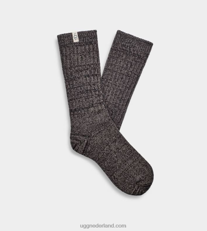 vrouwen grijs zwart UGG rib gebreide slouchy crew sok 686ZP2107