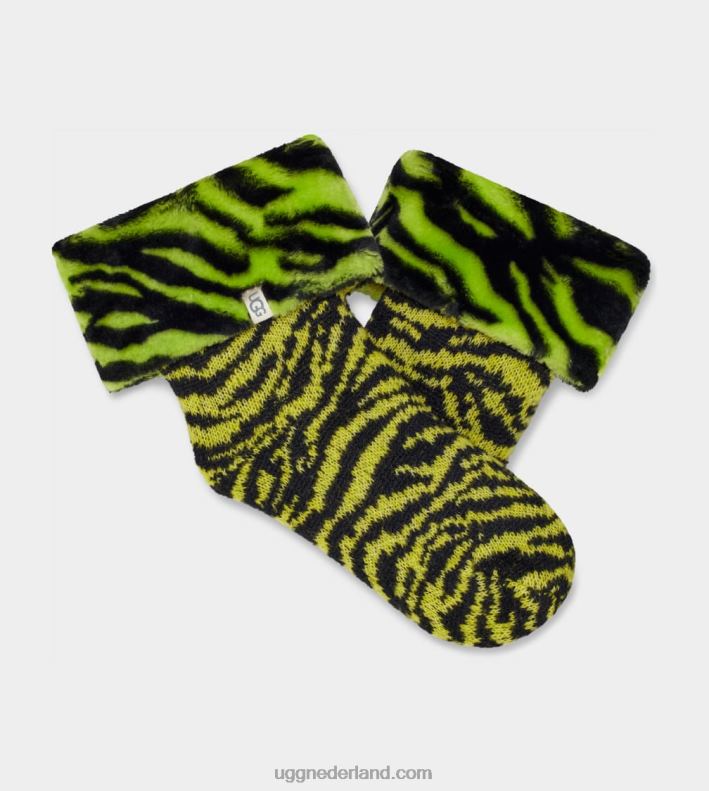 vrouwen limoen tijger UGG lita fleece gevoerde sok 686ZP769