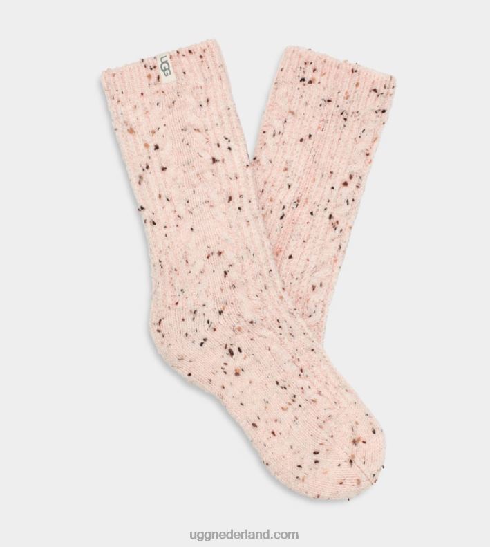 vrouwen roze ijs gespikkeld UGG radell kabel gebreide crew sok 686ZP685