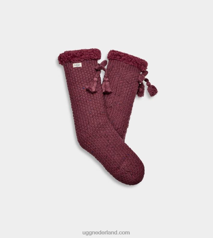 vrouwen sangria rood UGG nessie fleece gevoerde sok 686ZP653