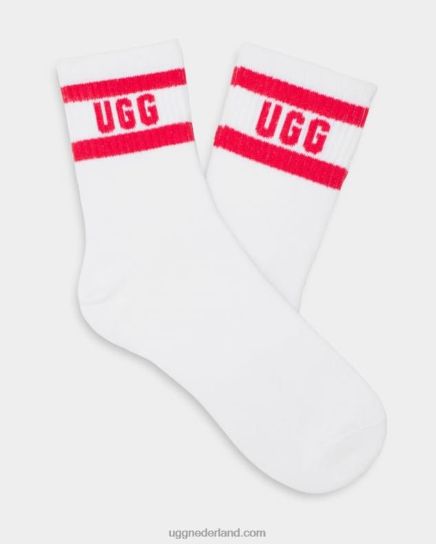 vrouwen wit/flamingo roze UGG dierson logo kwartsok 686ZP383