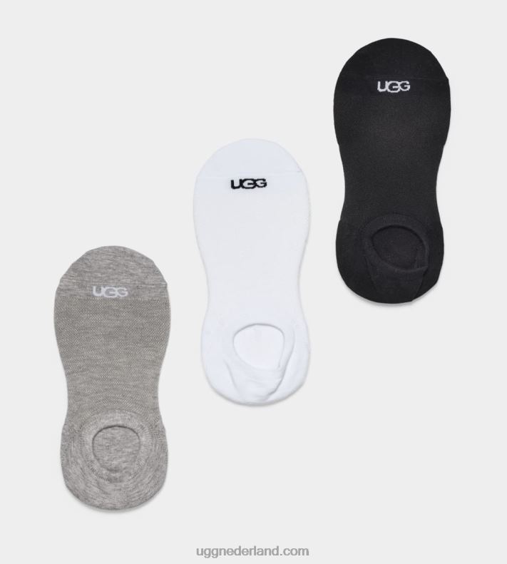 vrouwen wit/grijs/zwart UGG stela no show 3-pack 686ZP570