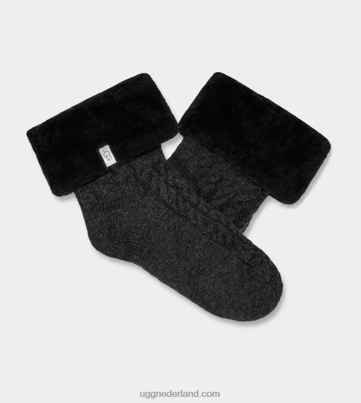vrouwen zwart UGG lita fleece gevoerde sok 686ZP767