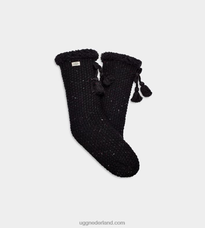 vrouwen zwart UGG nessie fleece gevoerde sok 686ZP2133
