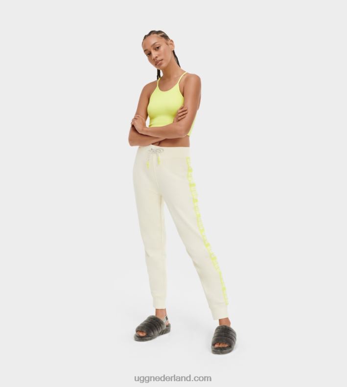 vrouwen wit/limoengeel UGG mijmering trainingsbroek 686ZP120