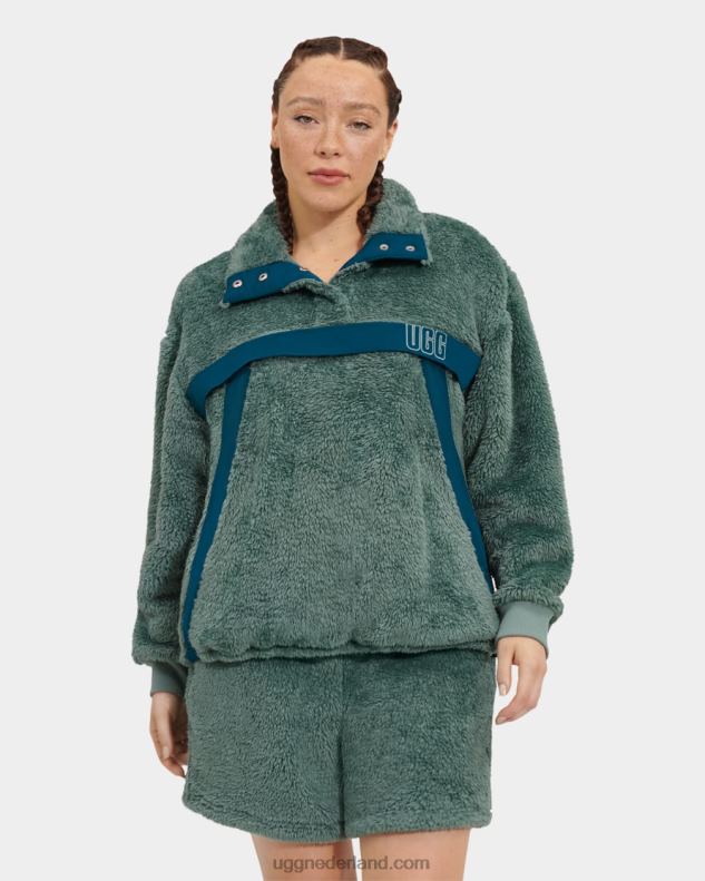 vrouwen aloë vera/nachtblauw UGG gayel sherpa halve snap 686ZP1287