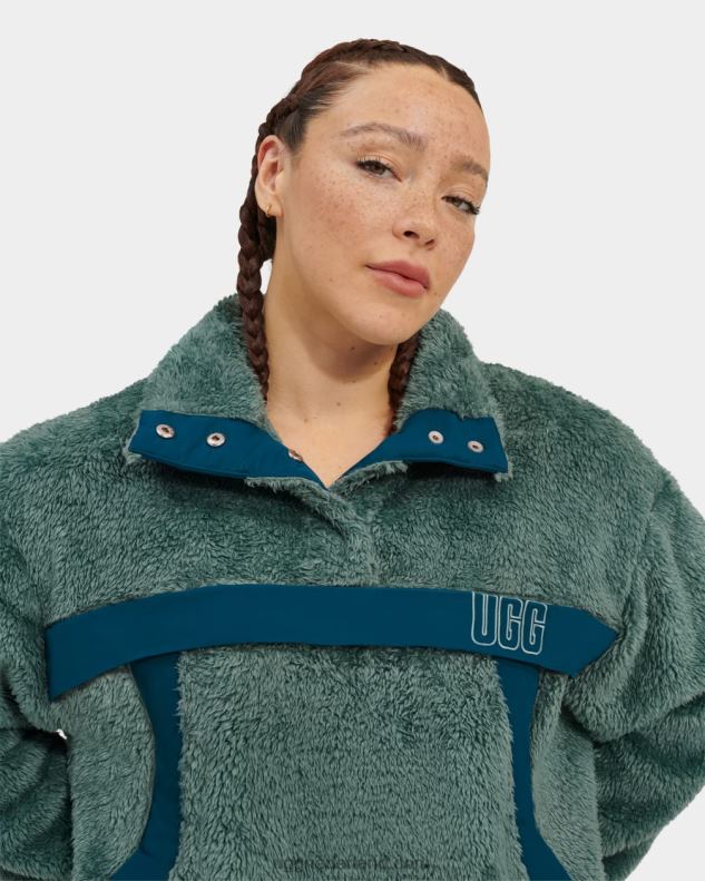vrouwen aloë vera/nachtblauw UGG gayel sherpa halve snap 686ZP1287