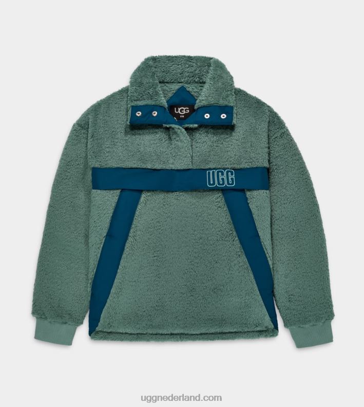 vrouwen aloë vera/nachtblauw UGG gayel sherpa halve snap 686ZP1287