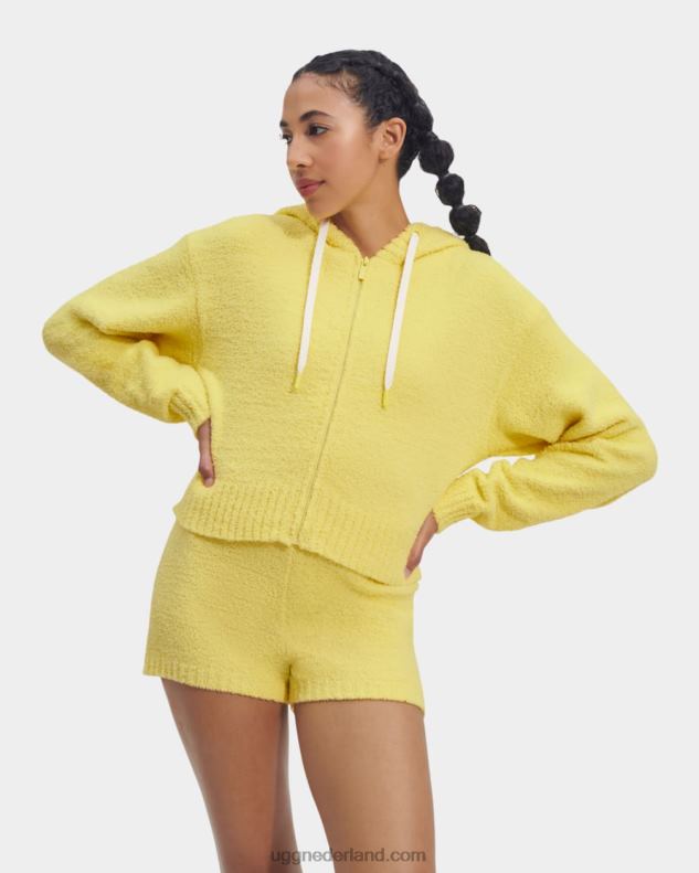 vrouwen bleke lelie UGG hoodie met ritssluiting 686ZP953