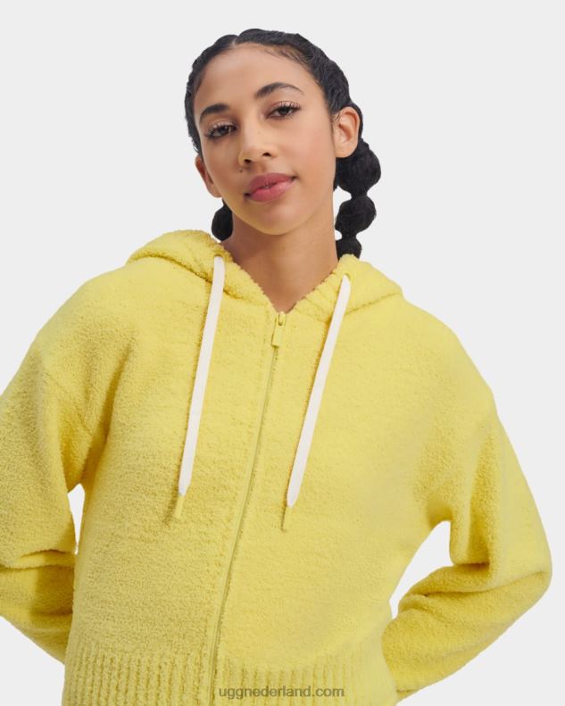 vrouwen bleke lelie UGG hoodie met ritssluiting 686ZP953
