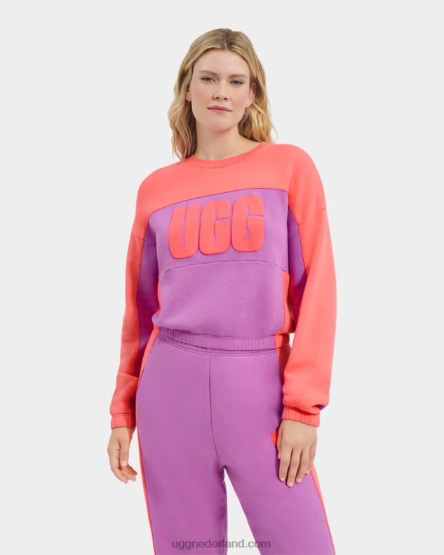 vrouwen bodacious/zonsondergang koraal UGG aryia cropped pullover geblokt 686ZP2164