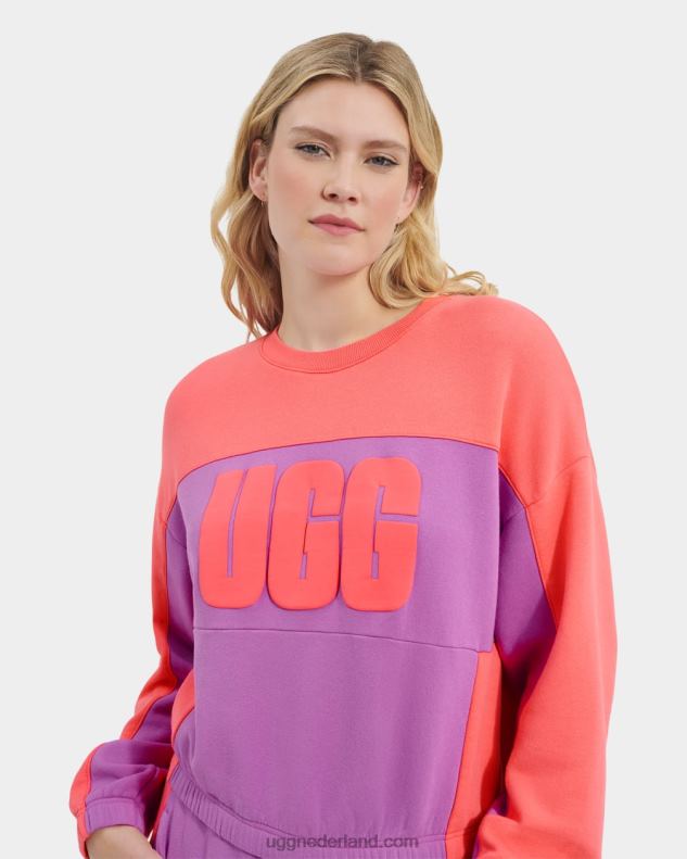 vrouwen bodacious/zonsondergang koraal UGG aryia cropped pullover geblokt 686ZP2164