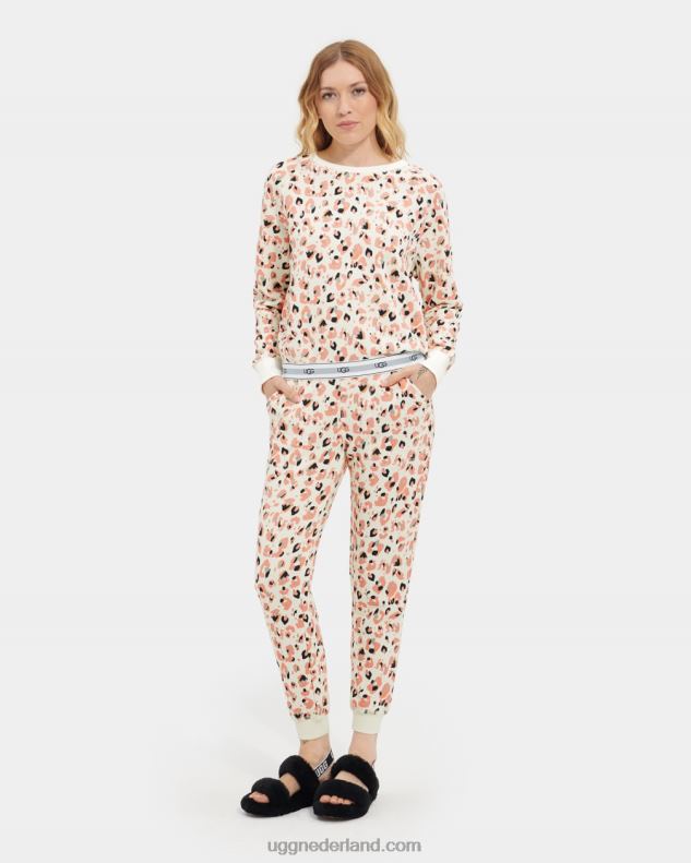 vrouwen crèmekleurige luipaard UGG geen ronde hals 686ZP2076