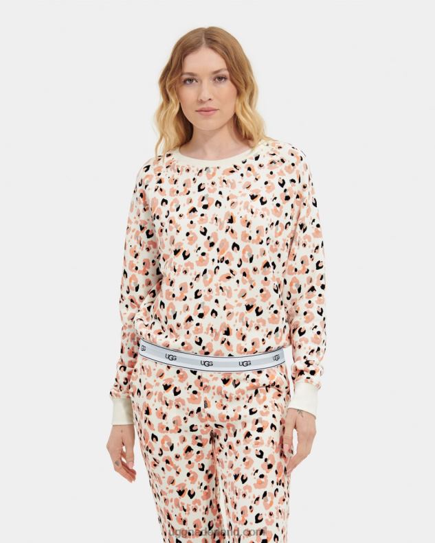 vrouwen crèmekleurige luipaard UGG geen ronde hals 686ZP2076