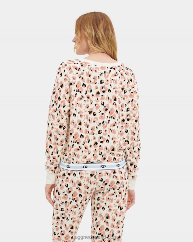 vrouwen crèmekleurige luipaard UGG geen ronde hals 686ZP2076