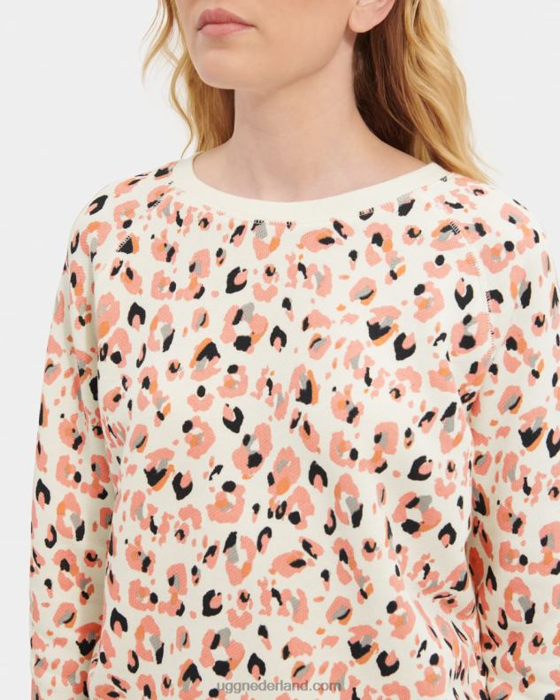 vrouwen crèmekleurige luipaard UGG geen ronde hals 686ZP2076