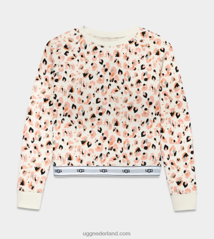 vrouwen crèmekleurige luipaard UGG geen ronde hals 686ZP2076