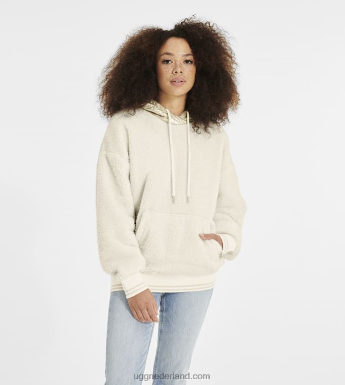 vrouwen creme/goud UGG loyra sherpa hoodie metallic 686ZP1373