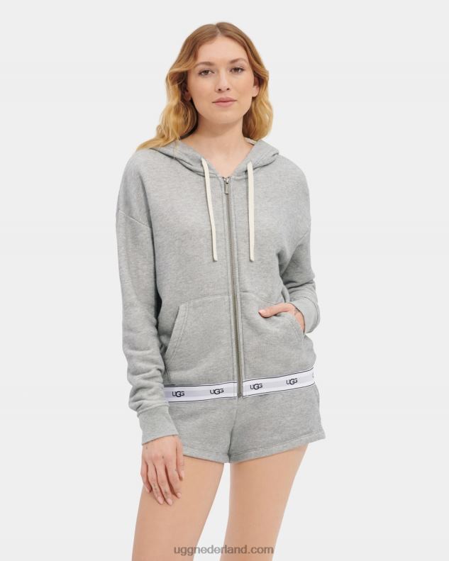 vrouwen grijze heide UGG Sena hoodie met rits 686ZP2240