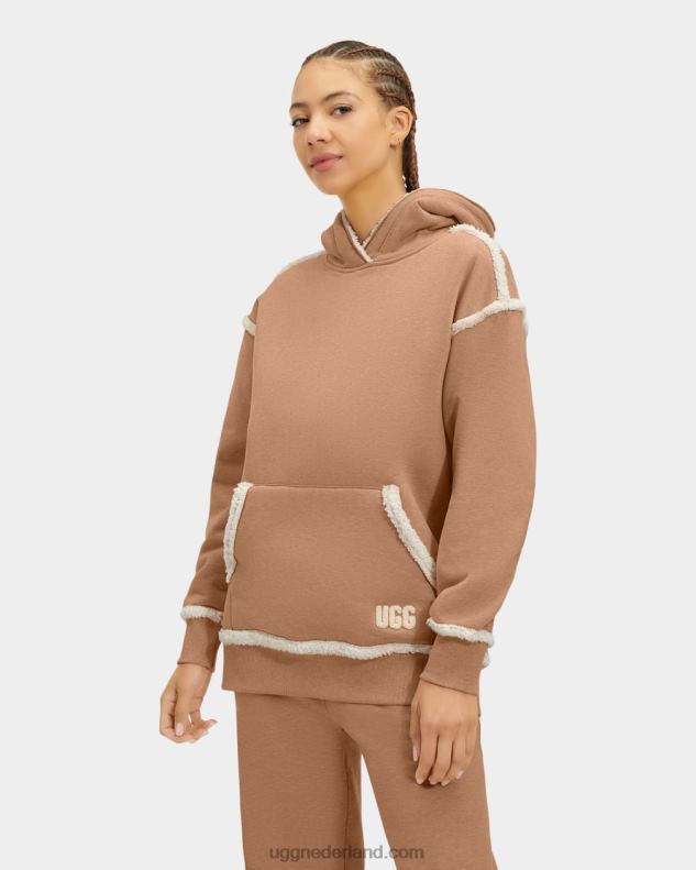 vrouwen heide kameel UGG joanne gebonden fleece hoodie 686ZP2282