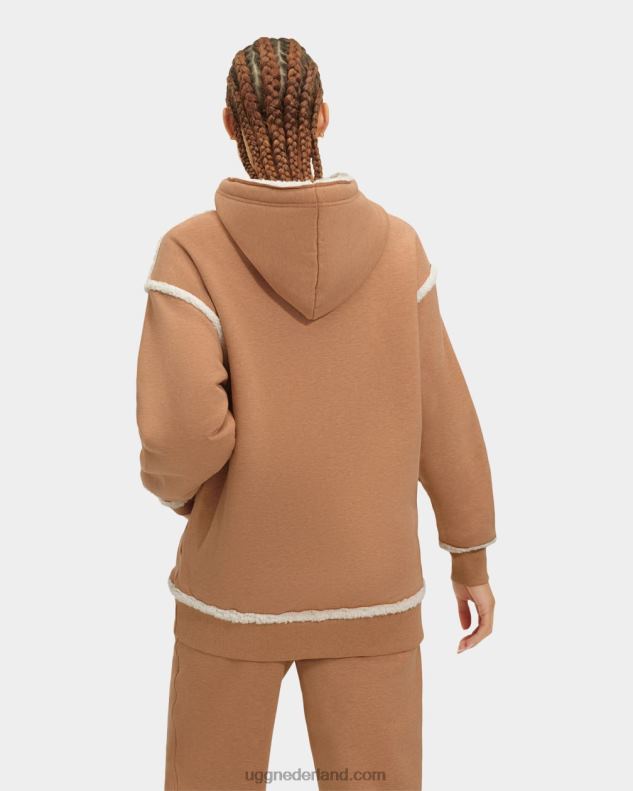 vrouwen heide kameel UGG joanne gebonden fleece hoodie 686ZP2282