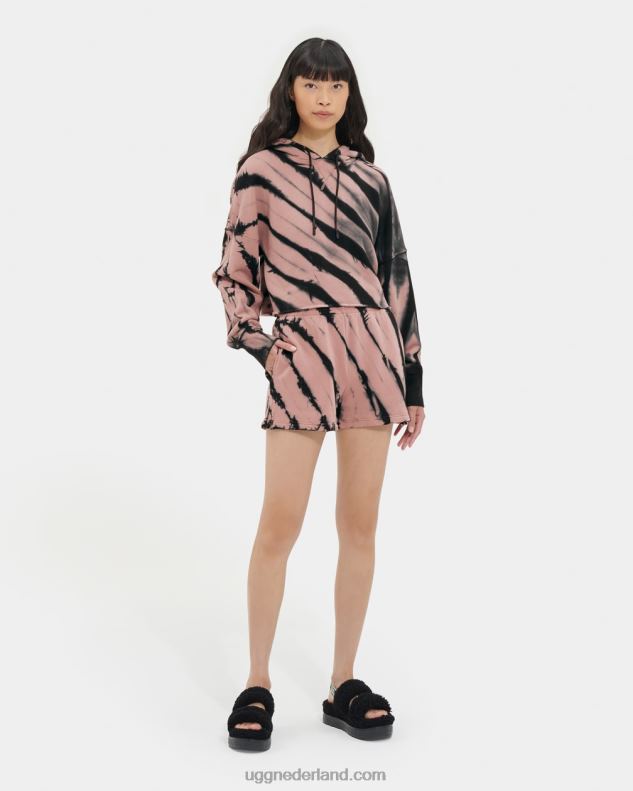 vrouwen houtroos UGG Keira cropped hoodie met tie-dye 686ZP128