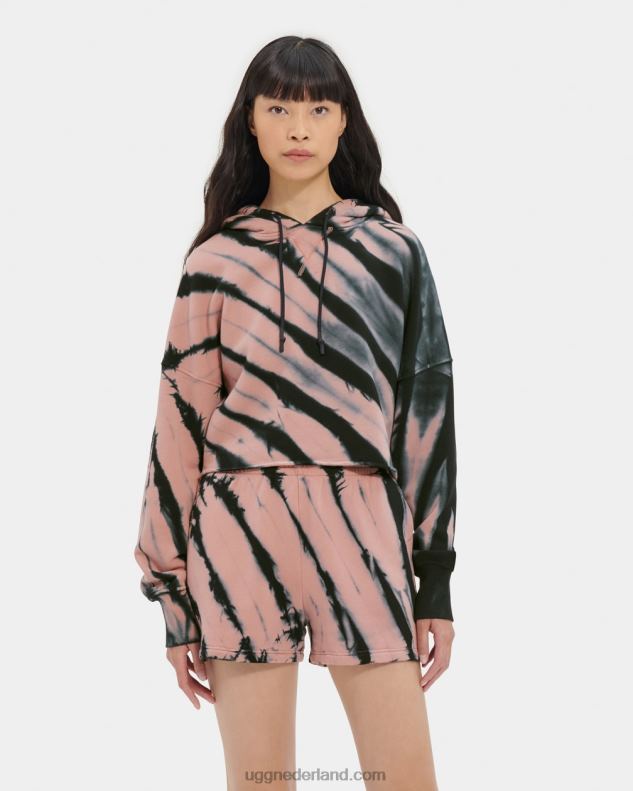 vrouwen houtroos UGG Keira cropped hoodie met tie-dye 686ZP128