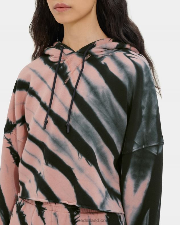 vrouwen houtroos UGG Keira cropped hoodie met tie-dye 686ZP128
