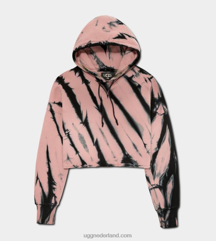 vrouwen houtroos UGG Keira cropped hoodie met tie-dye 686ZP128